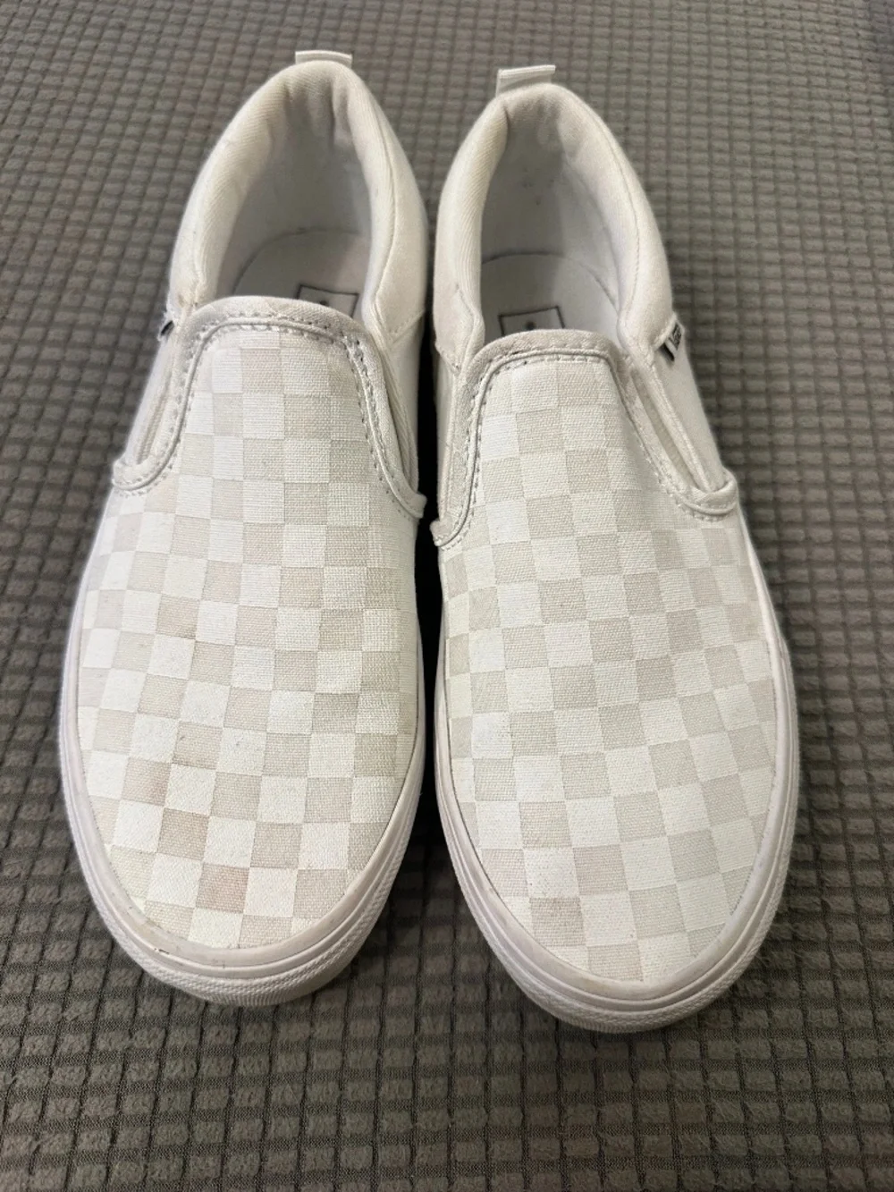 Vans Checkerboard Slip-On Classic Sneakers | Off-White & Cream